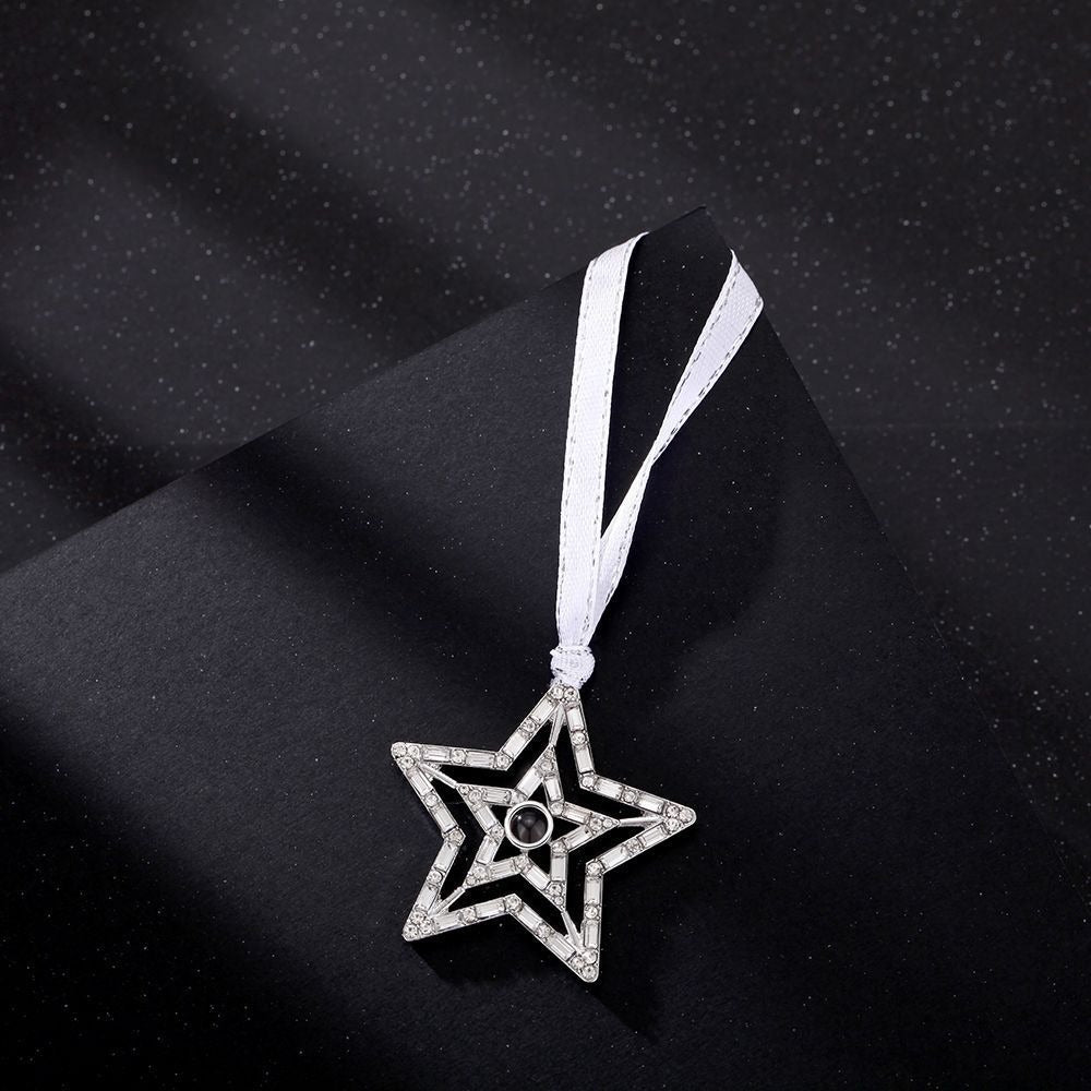 Pendentif étoile projetée personnalisé avec photo - Cadeaux de Noël - P049