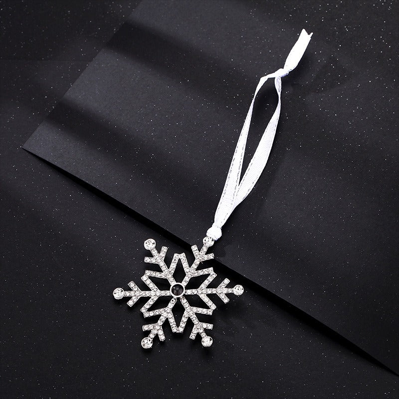 Pendentif en forme de flocon de neige projeté personnalisé avec photo - Cadeaux de Noël - P047