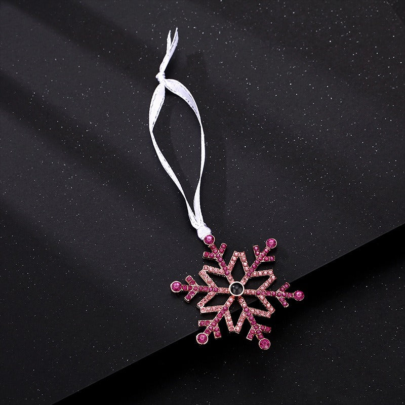 Pendentif en forme de flocon de neige projeté personnalisé avec photo - Cadeaux de Noël - P047
