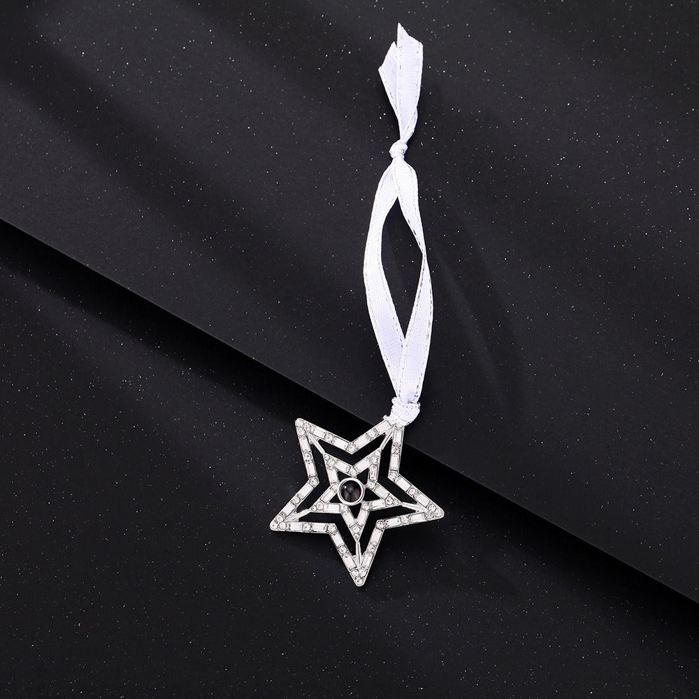 Pendentif étoile projetée personnalisé avec photo - Cadeaux de Noël - P049