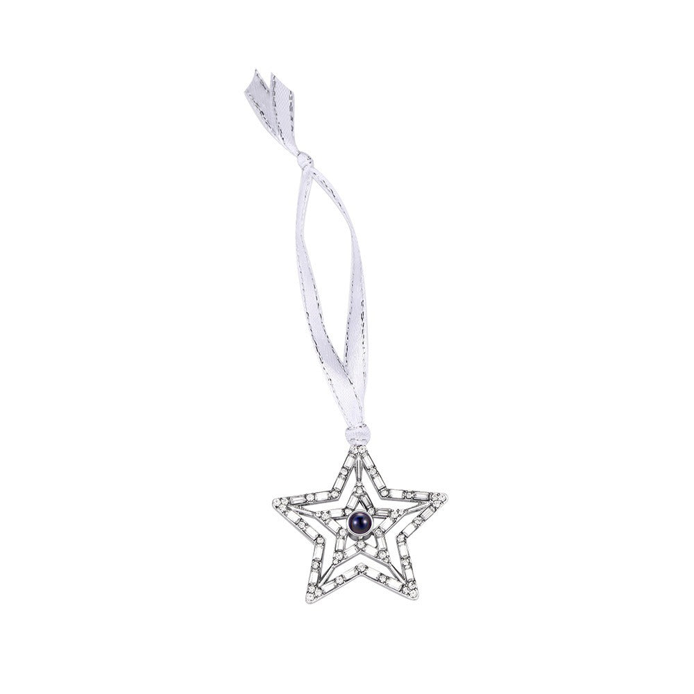 Pendentif étoile projetée personnalisé avec photo - Cadeaux de Noël - P049
