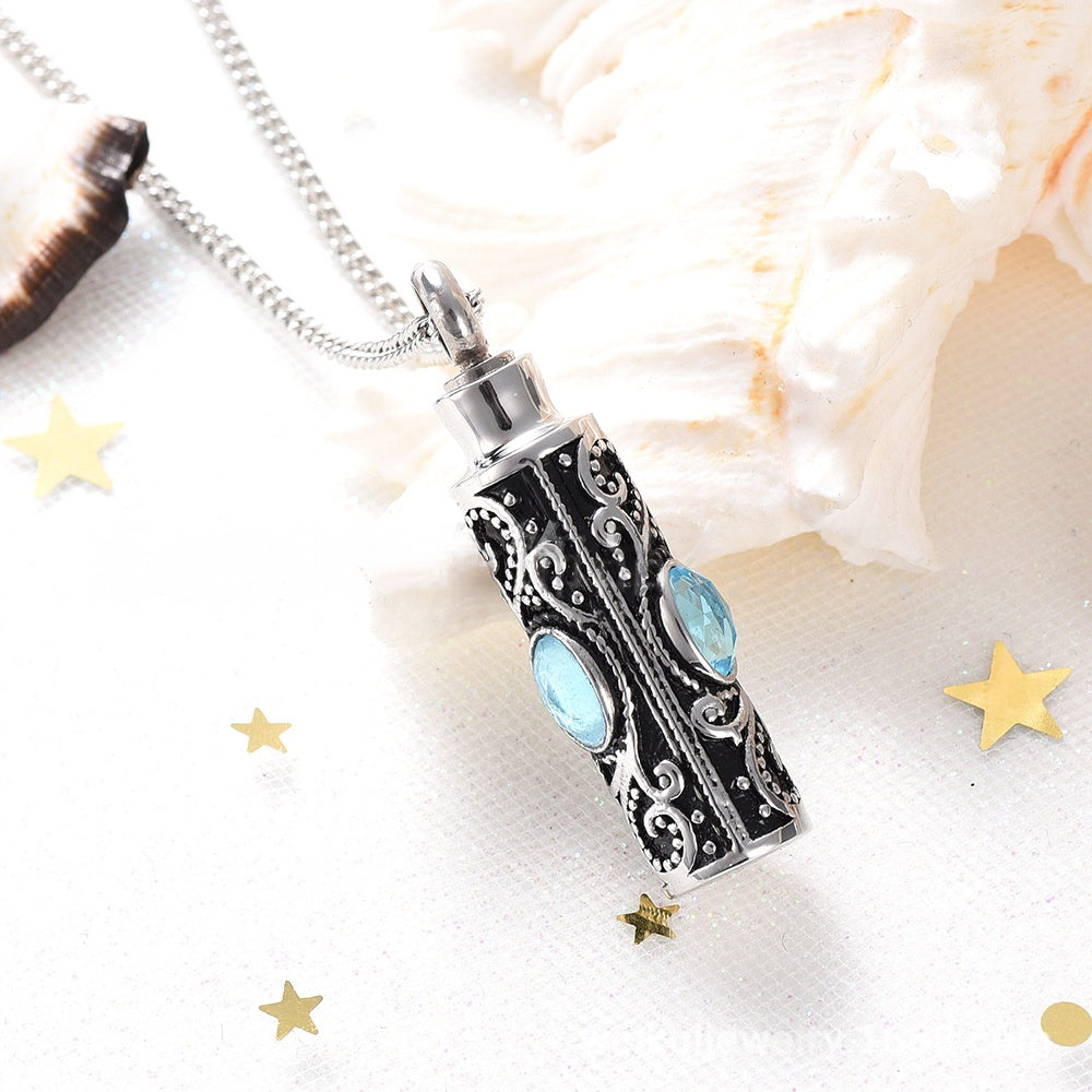 Birthstone Pendant Cremation Urn Necklace -A022