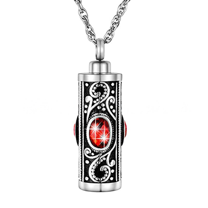 Birthstone Pendant Cremation Urn Necklace -A022