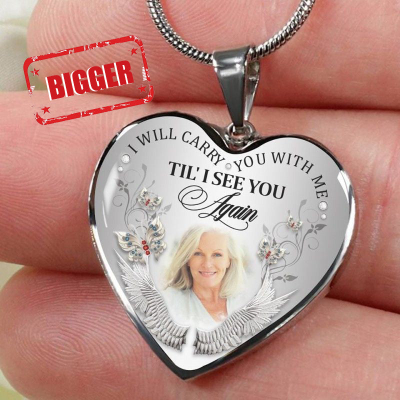 Collar Conmemorativo de Foto Personalizado Ajustable "Te Llevaré Conmigo" - Más Grande - N072
