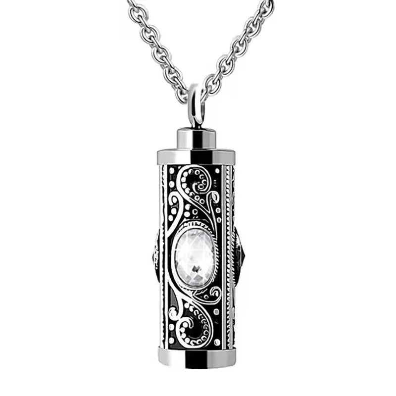 Birthstone Pendant Cremation Urn Necklace -A022