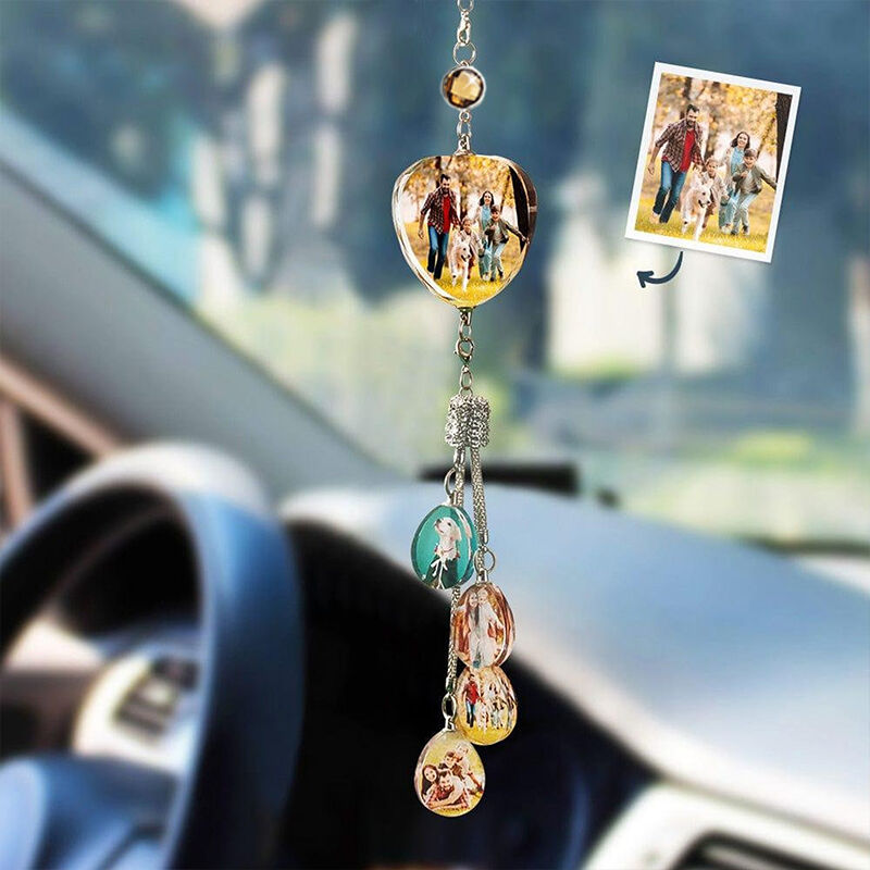 Colgante de Foto Personalizado 4 Estilos Adorno de Coche de Cristal de la Suerte -O001