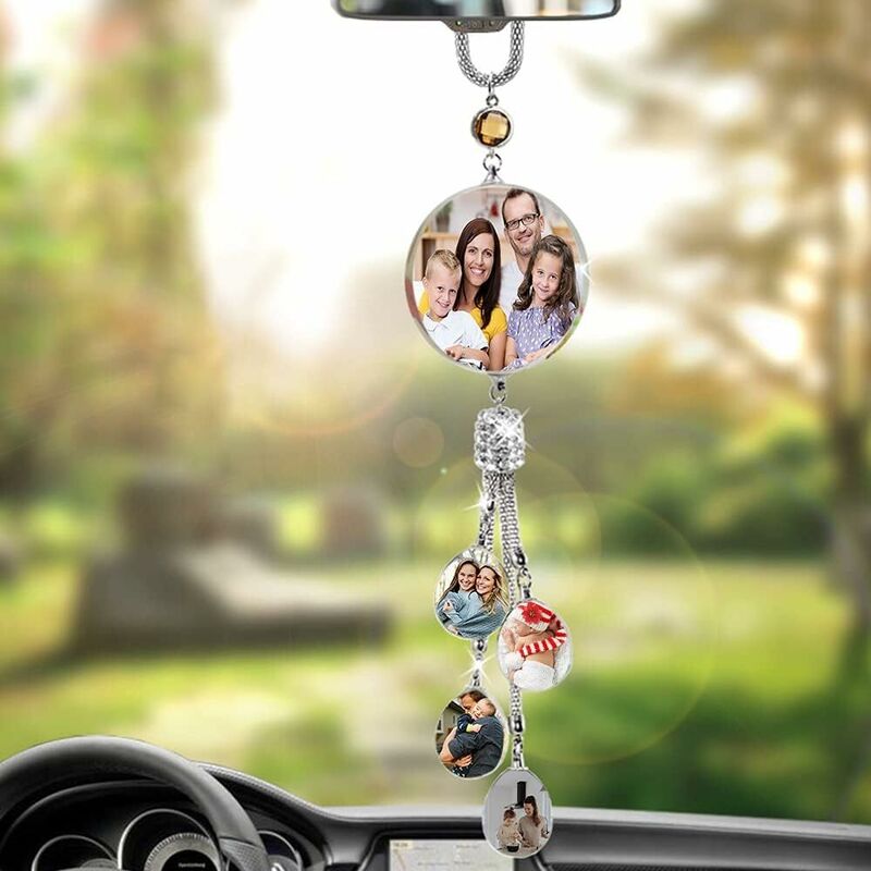 Colgante de Foto Personalizado 4 Estilos Adorno de Coche de Cristal de la Suerte -O001