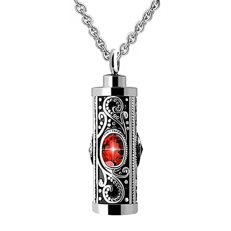Birthstone Pendant Cremation Urn Necklace -A022