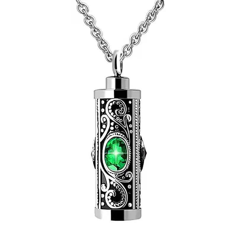 Birthstone Pendant Cremation Urn Necklace -A022