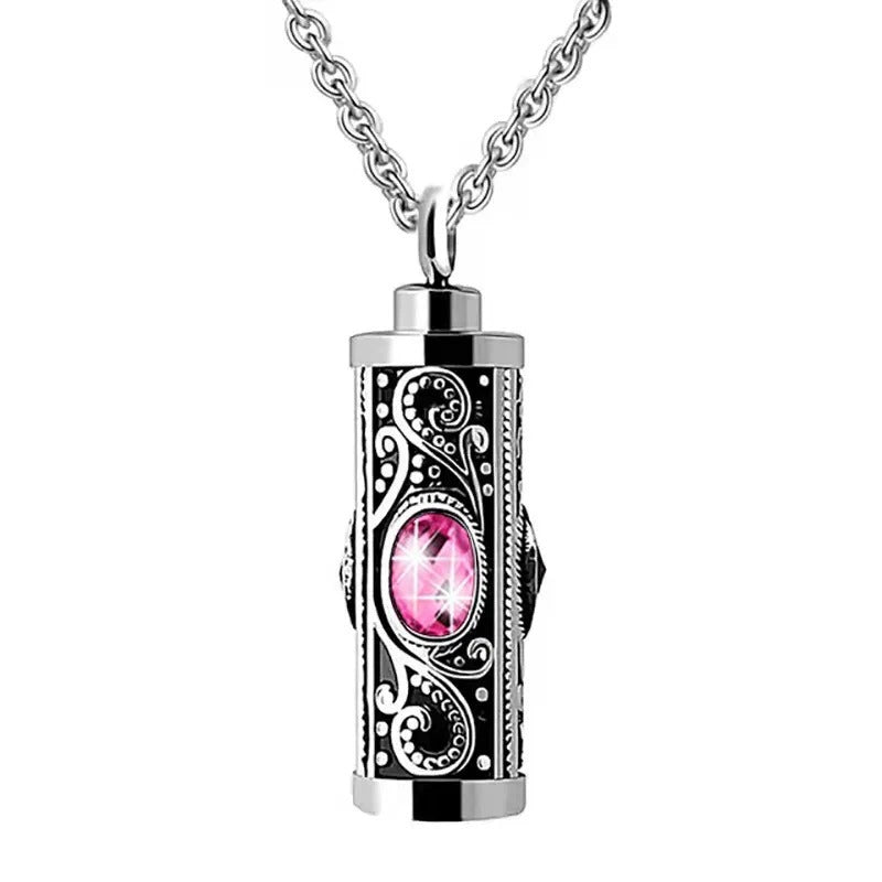 Birthstone Pendant Cremation Urn Necklace -A022