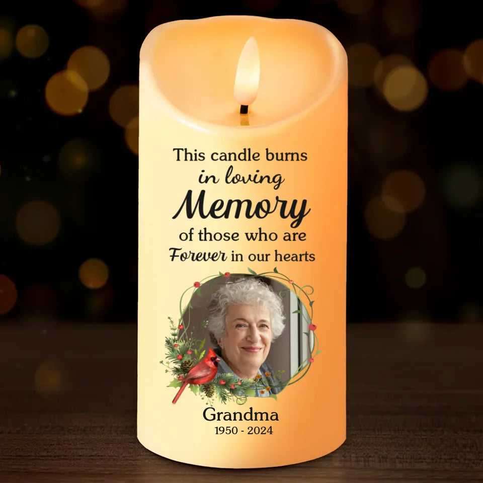 Candle LED Memorial Foto Personalizado Personalizado Esta Vela Quema - C501