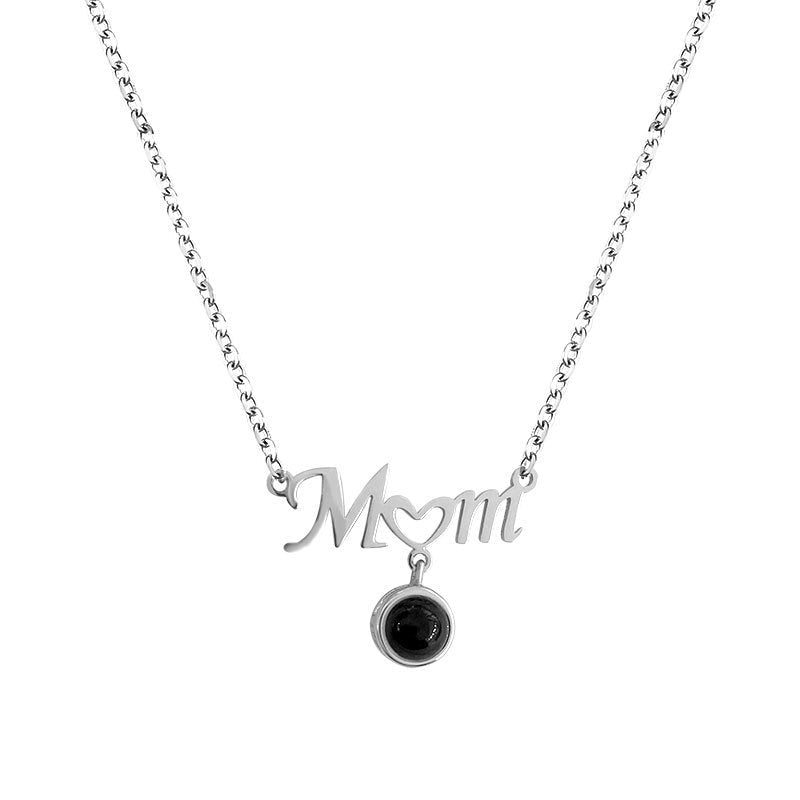 Personalized Photo Projection Necklace 925 Sterling Silver Mother's Day Gift - P035
