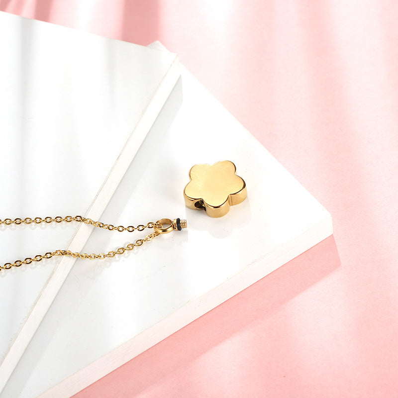 Cremation Urn Flower Necklace Memorial Jewelry-A031