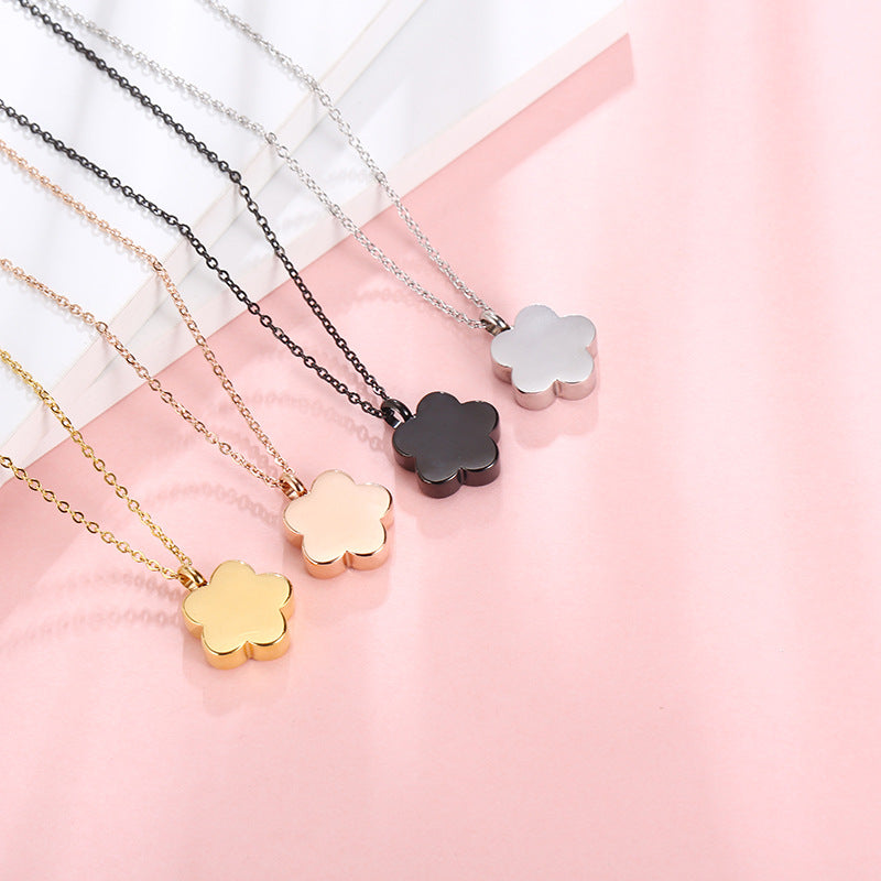 Cremation Urn Flower Necklace Memorial Jewelry-A031