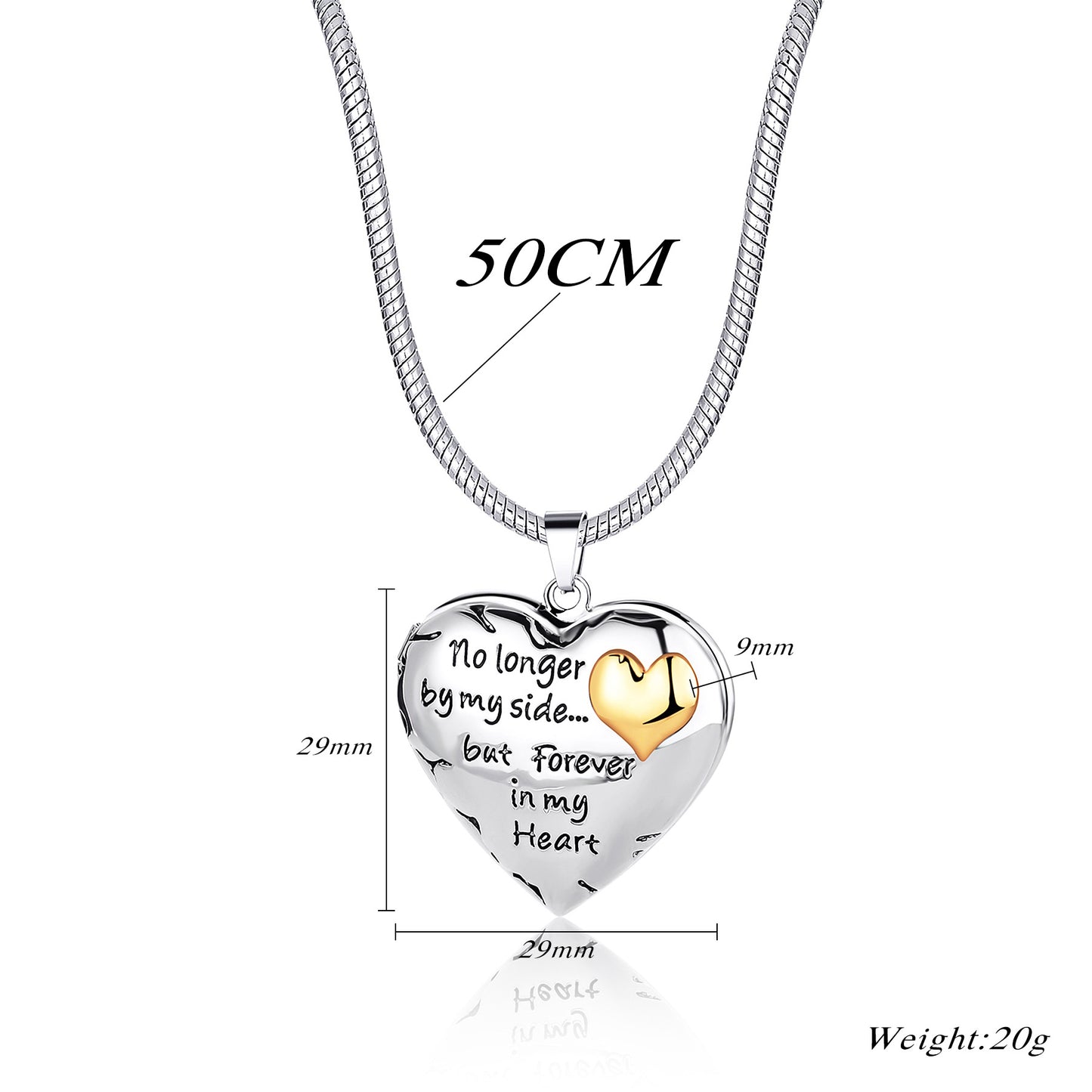 Memorial Photo locket "No Longer By My Side"Necklace With Urn-L018