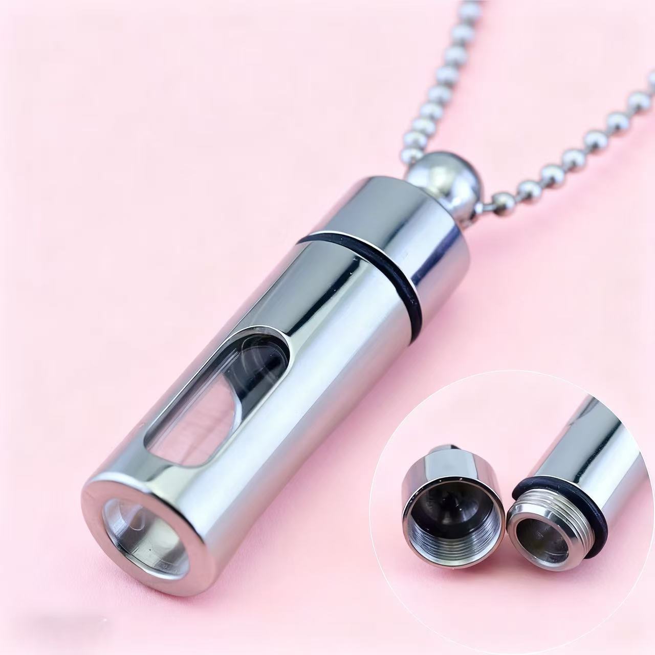 Cremation Urn Metal Glass Gawu Box Pendant for Ashes-A037