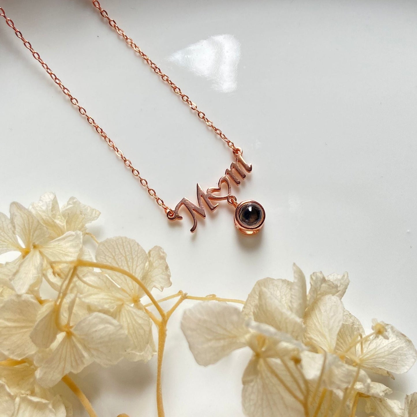 Personalized Photo Projection Necklace 925 Sterling Silver Mother's Day Gift - P035