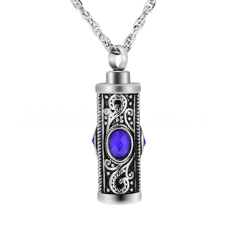 Birthstone Pendant Cremation Urn Necklace -A022