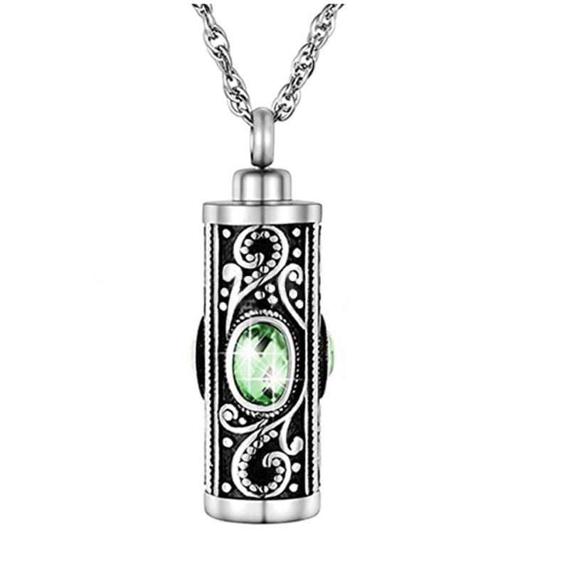 Birthstone Pendant Cremation Urn Necklace -A022