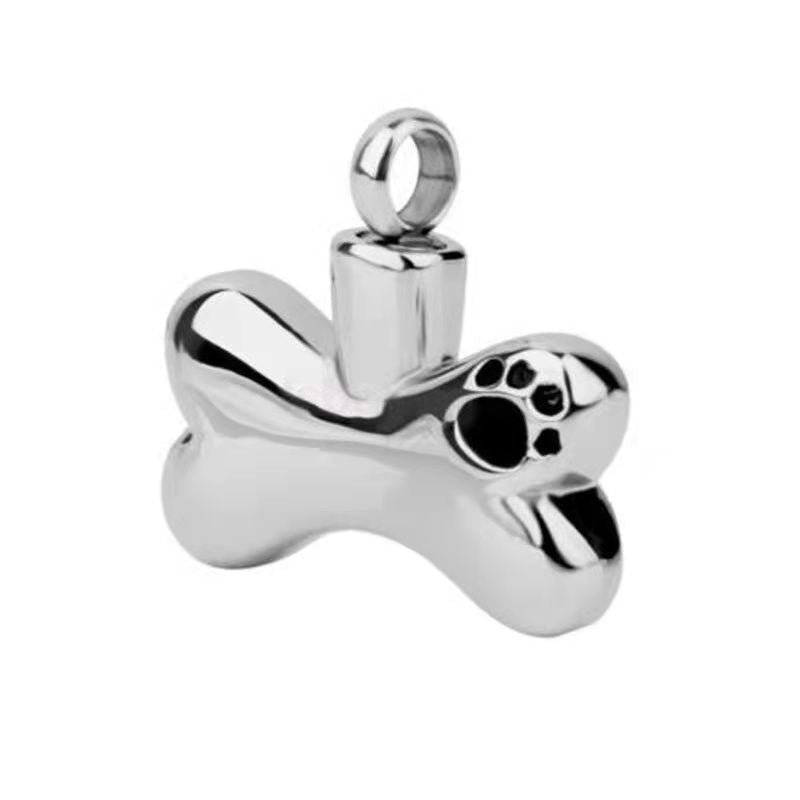 Collier en Urne de Crémation Pendentif en Forme d'Os de Chien pour Cendres Bijoux Commémoratifs-A006