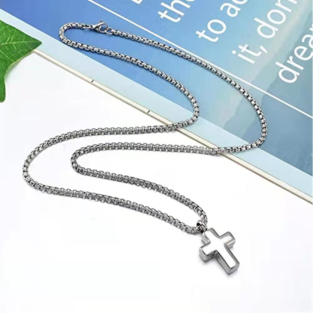 Collier en pendentif croix pour urne funéraire pour cendres - Bijoux commémoratifs - A007