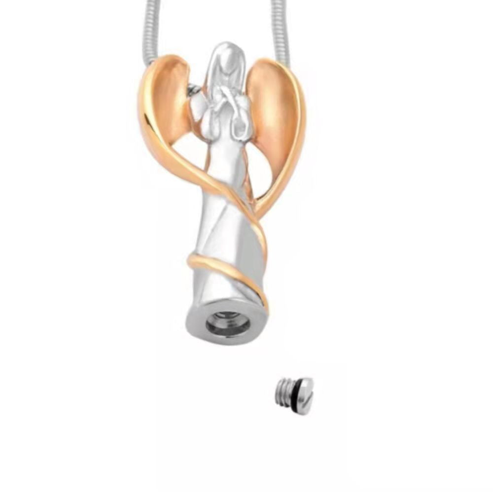 Collier Urne de Crémation Pendentif Vierge Marie pour Cendres Bijoux Commémoratifs-A008