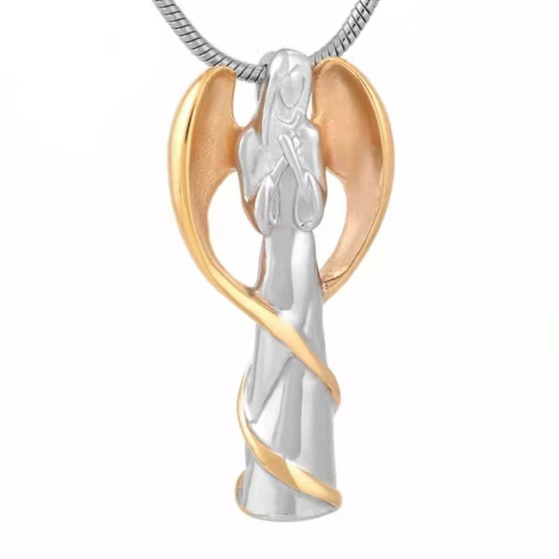 Collier Urne de Crémation Pendentif Vierge Marie pour Cendres Bijoux Commémoratifs-A008