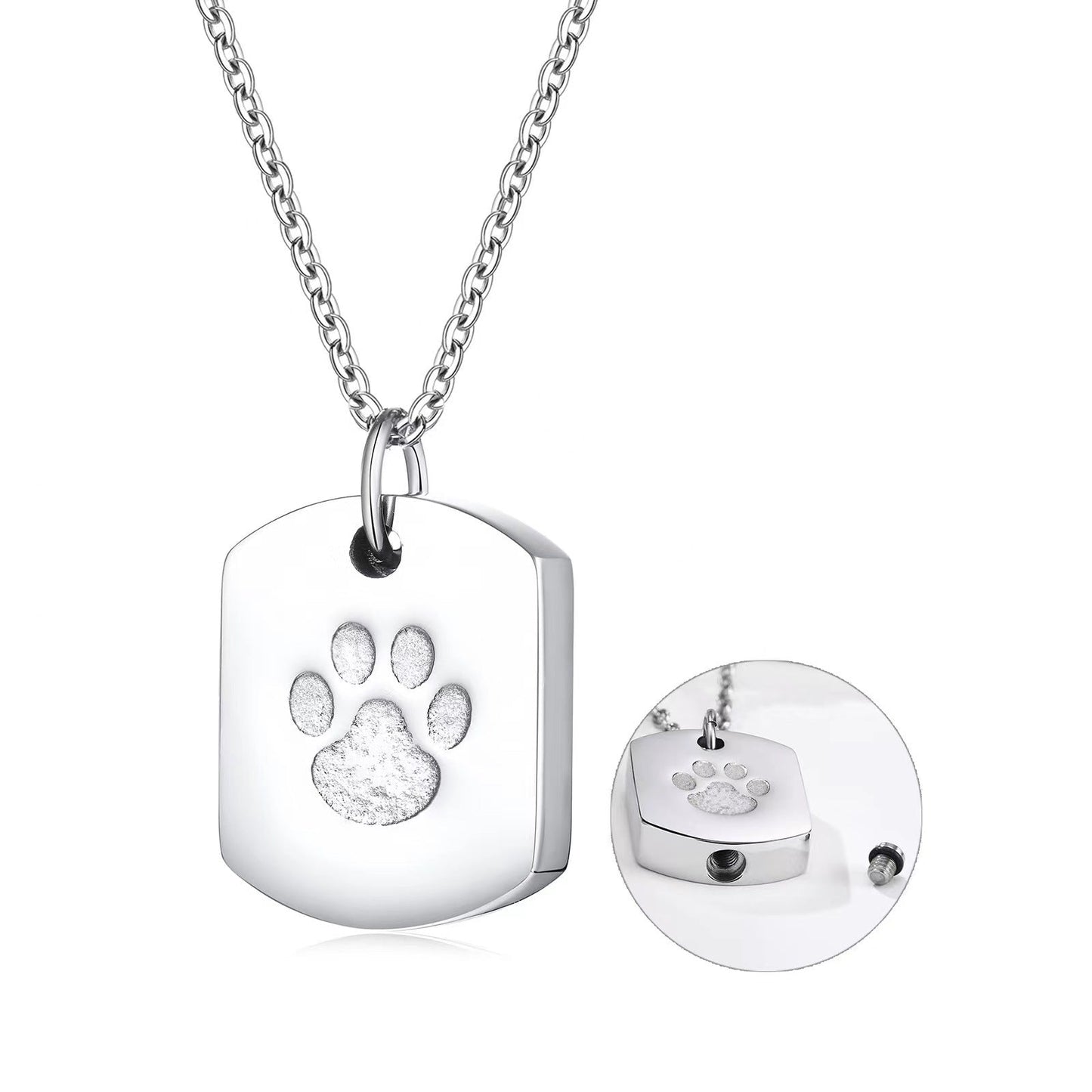 Collier en Urne de Crémation pour Animaux - Bijoux Commémoratifs pour Cendres-A011