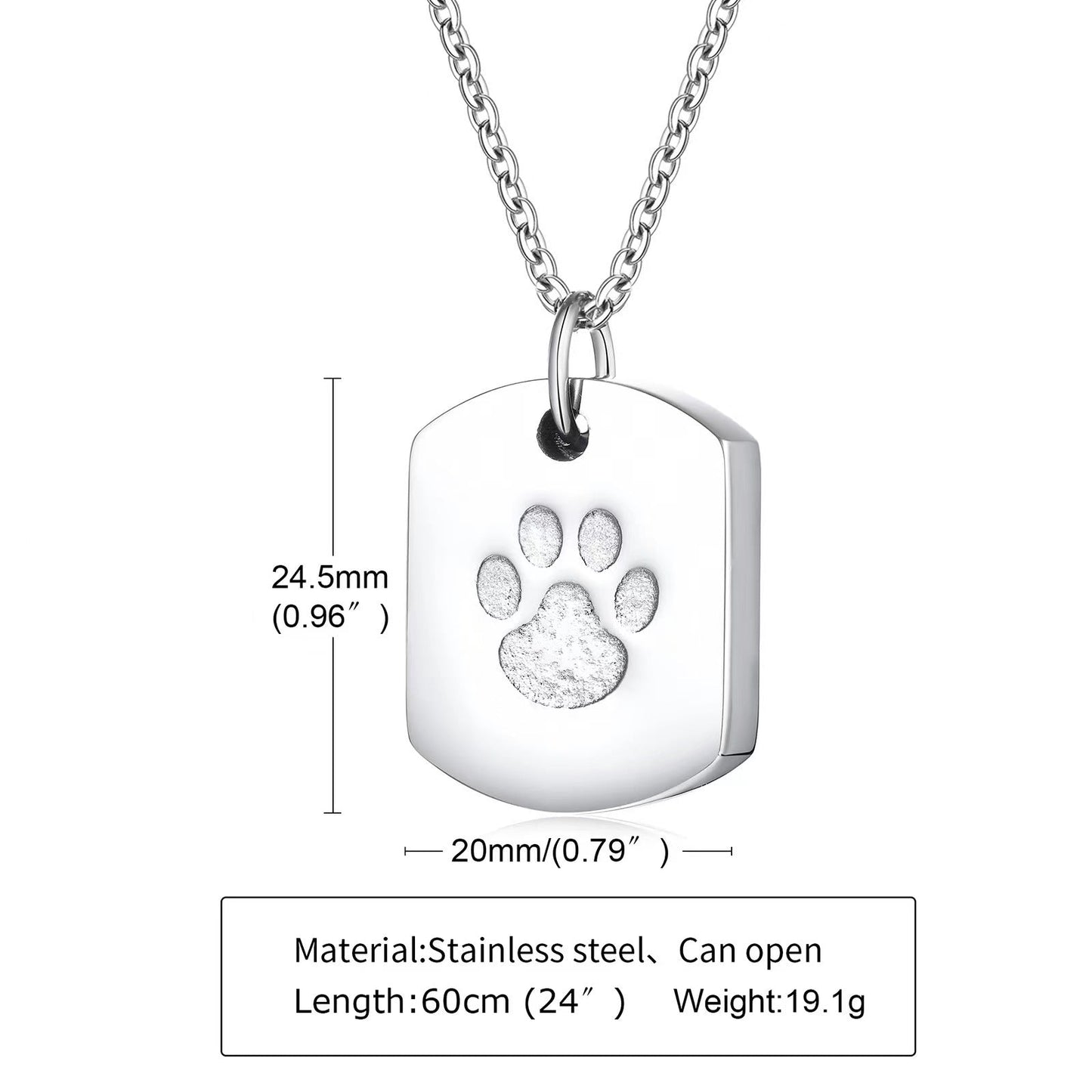 Collier en Urne de Crémation pour Animaux - Bijoux Commémoratifs pour Cendres-A011