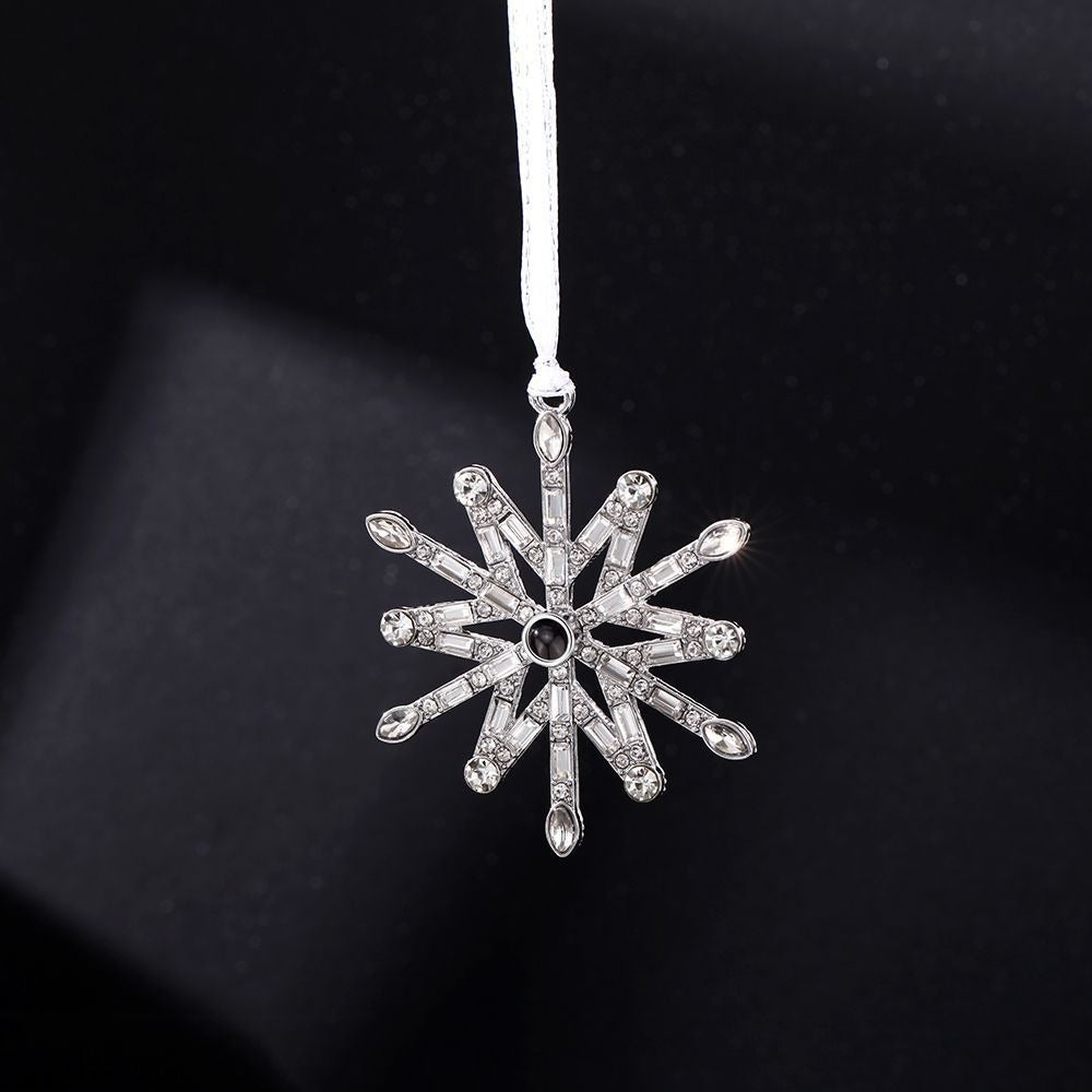 Personalized Projection Nordic Snowflake Pendant Photo Ornament Christmas Gifts - P053