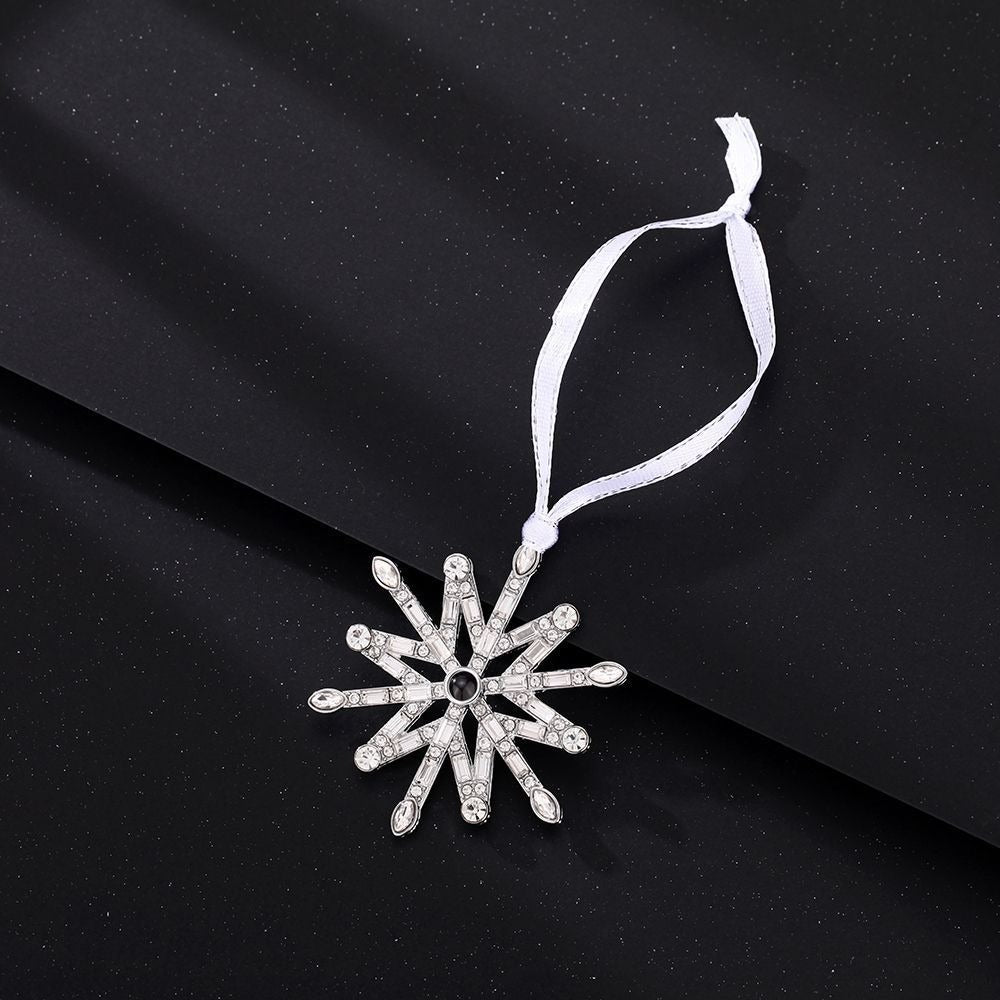 Personalized Projection Nordic Snowflake Pendant Photo Ornament Christmas Gifts - P053