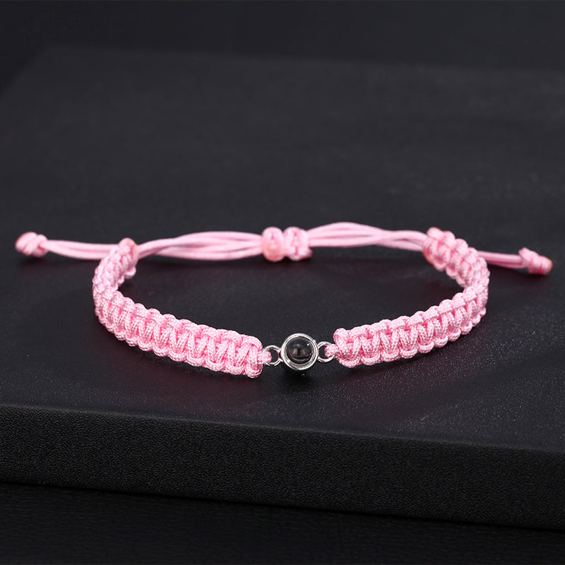 Personalized Photo Projection Bracelet Colorful Braided Rope - P040