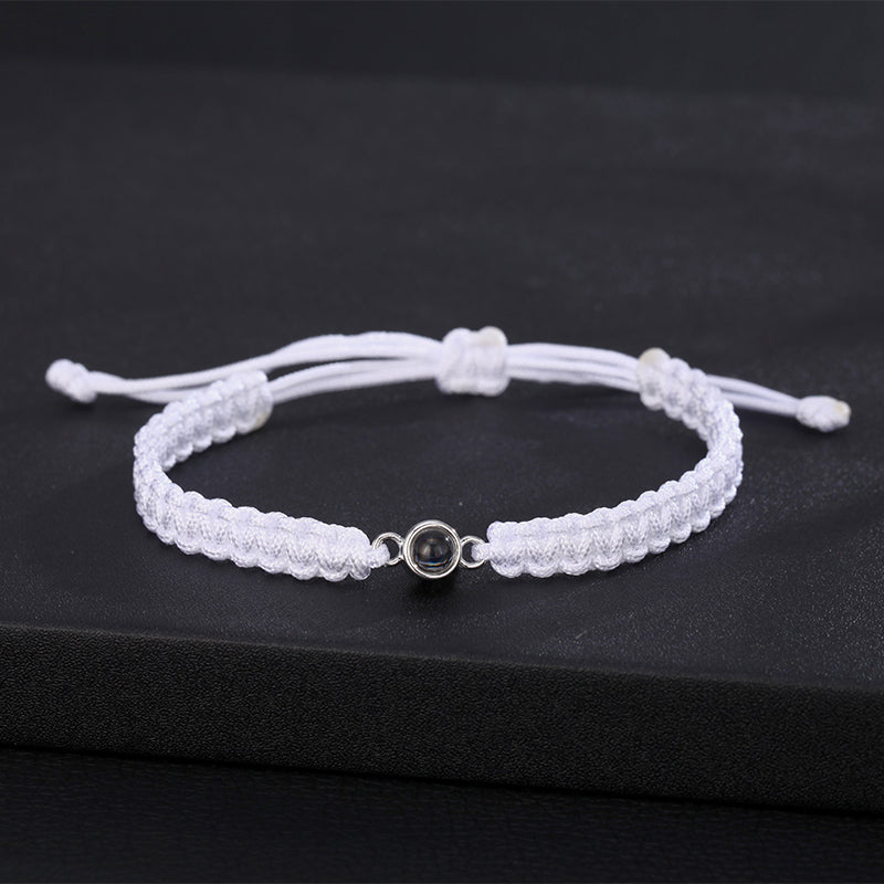 Personalized Photo Projection Bracelet Colorful Braided Rope - P040