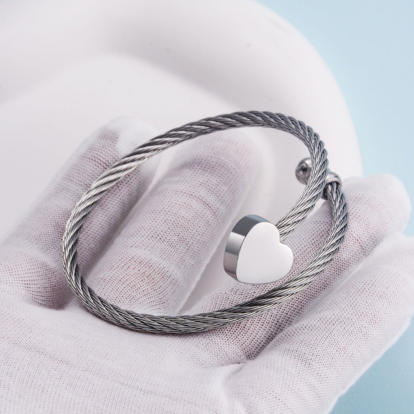 NEW Custom Cremation Urn Bracelet With Heart -A059