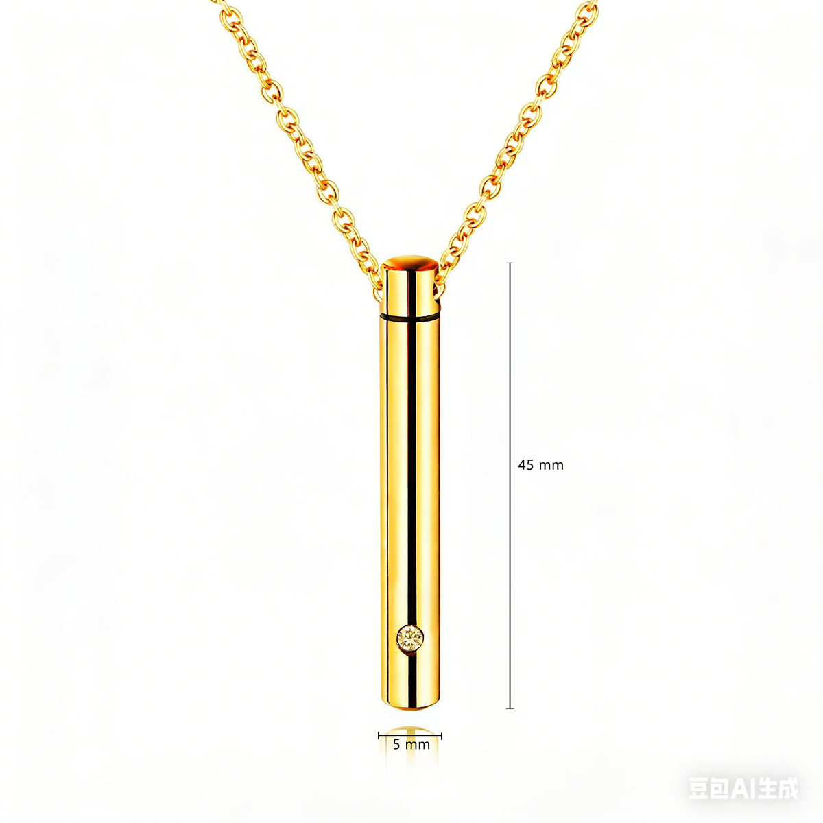 Cremation Urn Necklace Minimalist Cylinder Pendant Memorial Jewelry-A048