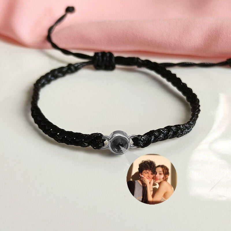 Personalized Photo Projection Bracelet Colorful Braided Rope - P045