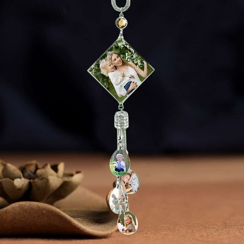 Personalized Photo Pendant 4 Styles Lucky Crystal Car Pendant Ornament -O001