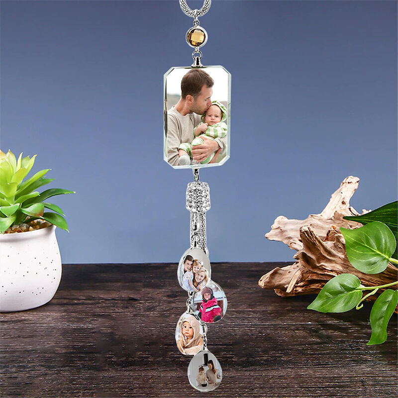 Personalized Photo Pendant 4 Styles Lucky Crystal Car Pendant Ornament -O001