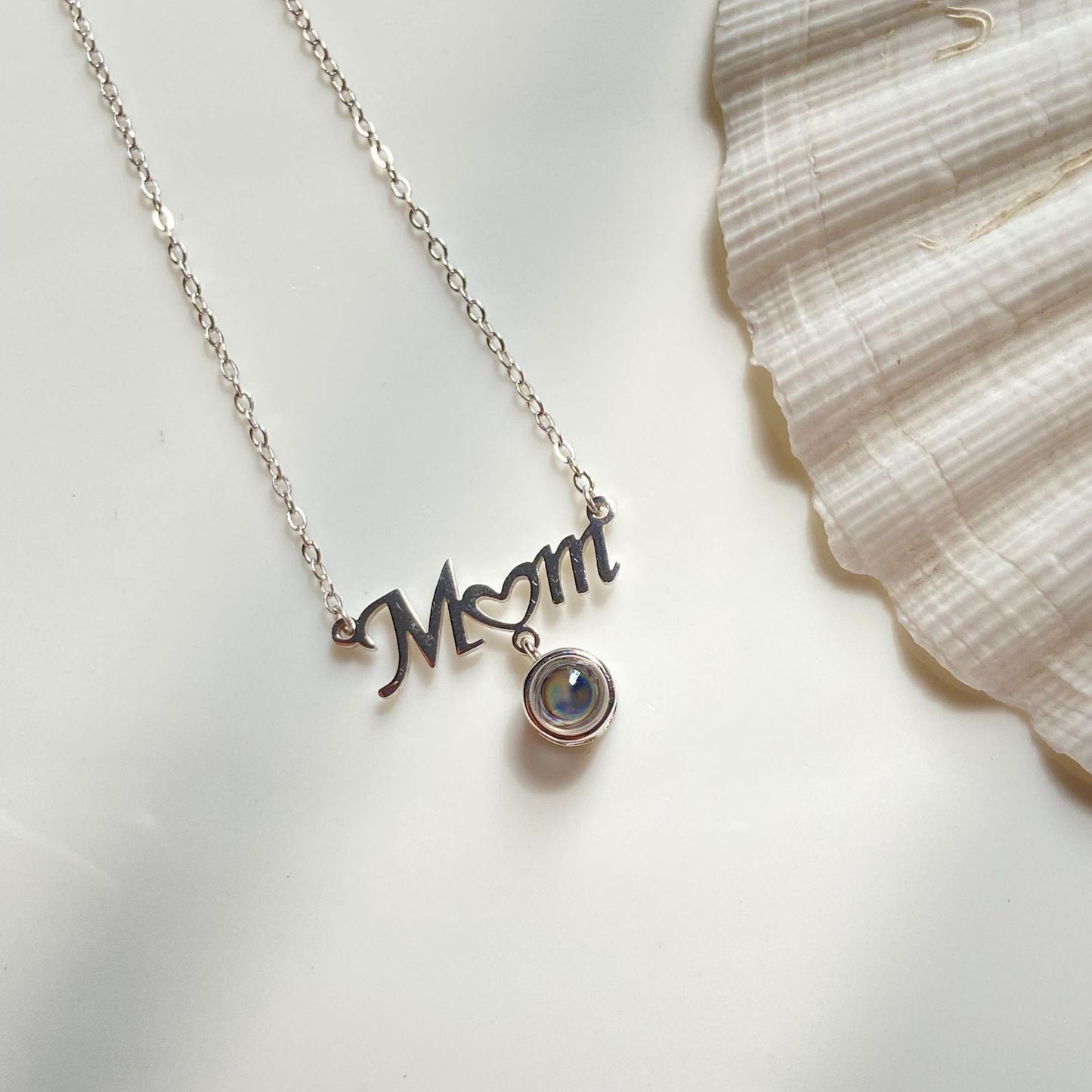 Personalized Photo Projection Mom Necklace 925 Sterling Silver Mother's Day Gift - P035