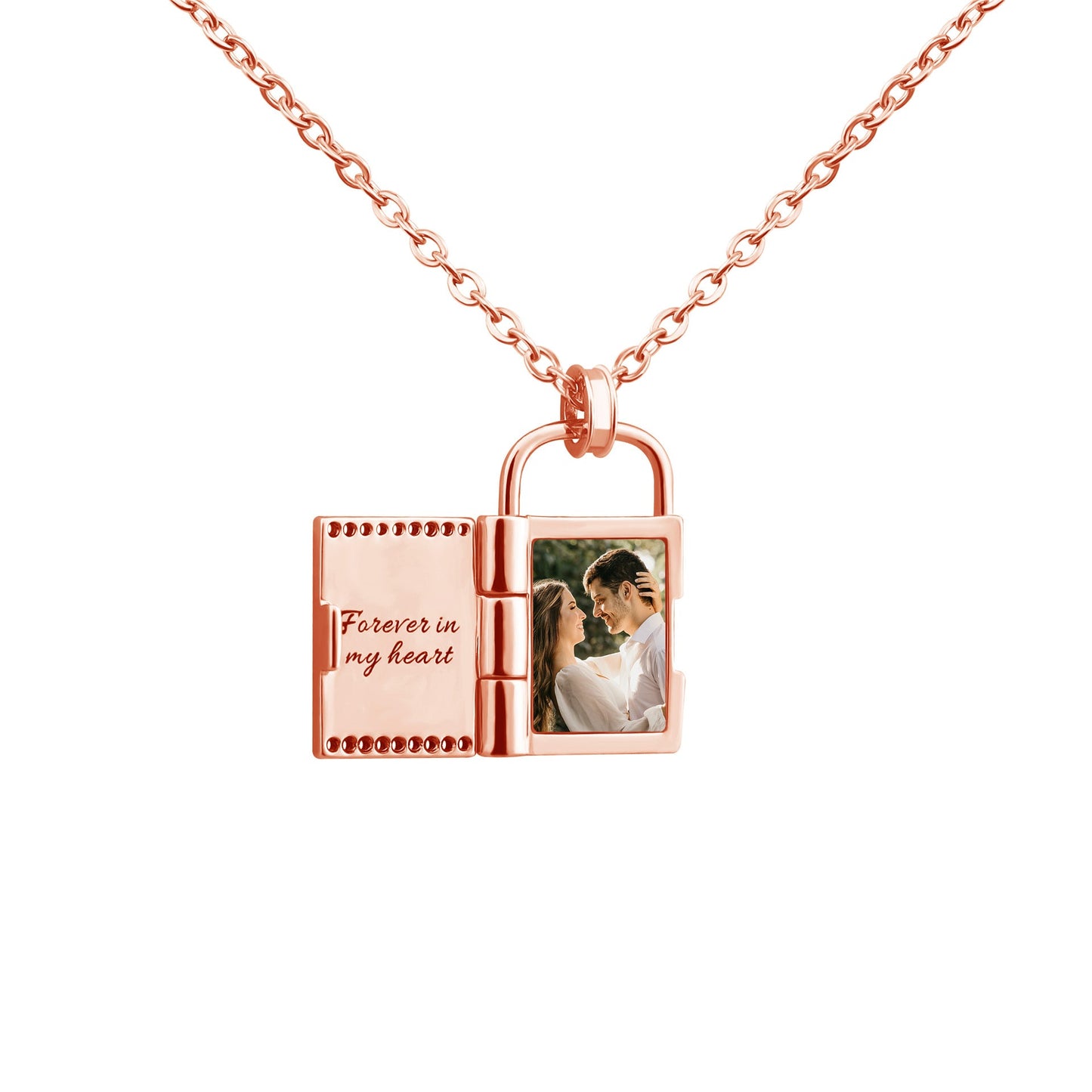 Lock Shape Locket Necklace-L005