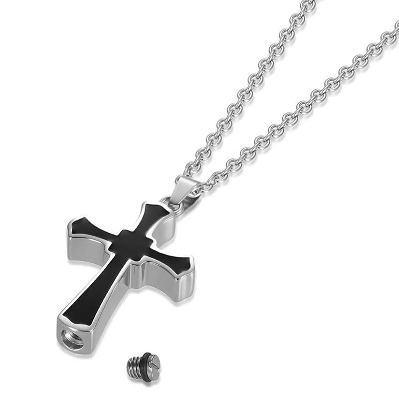 Cremation Urn Necklace Cross Pendant for Ashes-A044