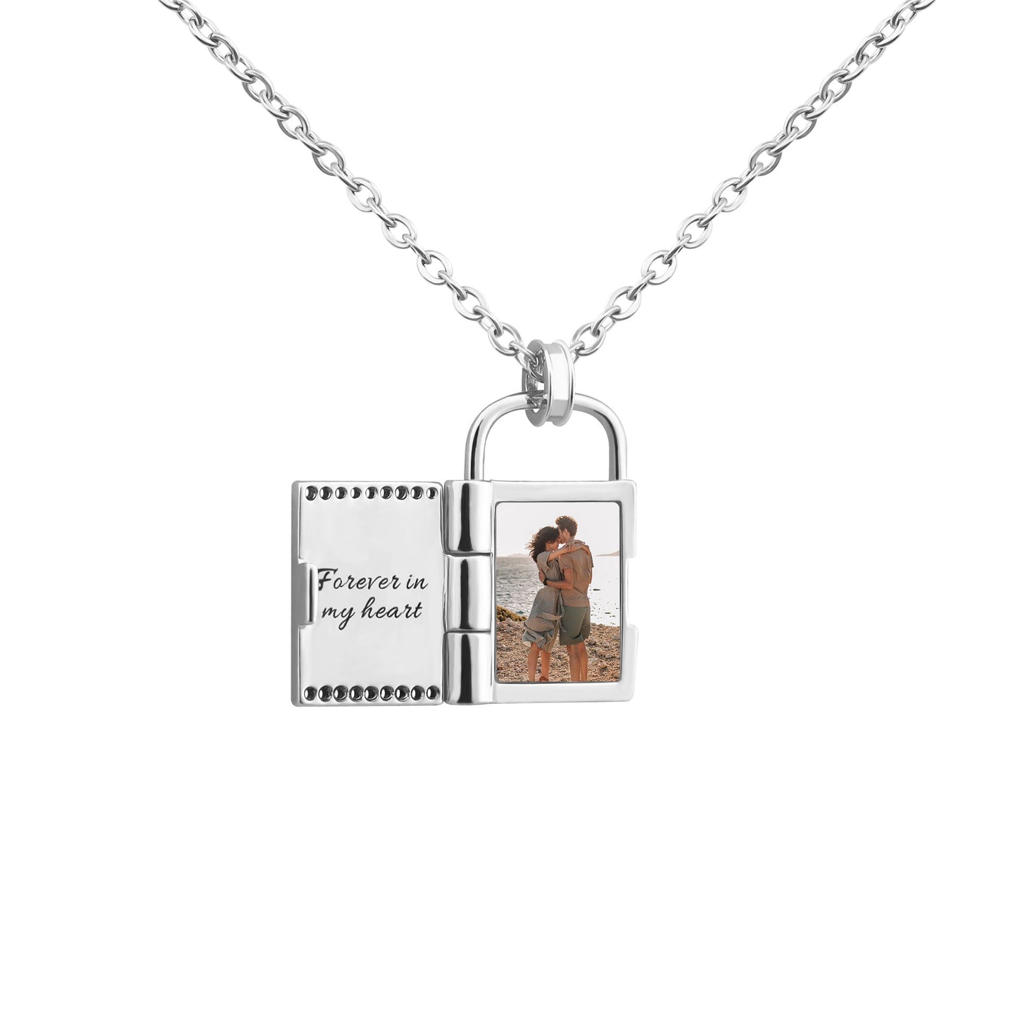 Lock Shape Locket Necklace-L005