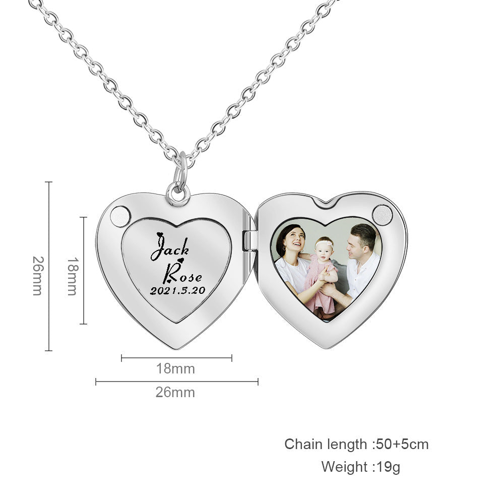 Heart Wing Locket Necklace-L010