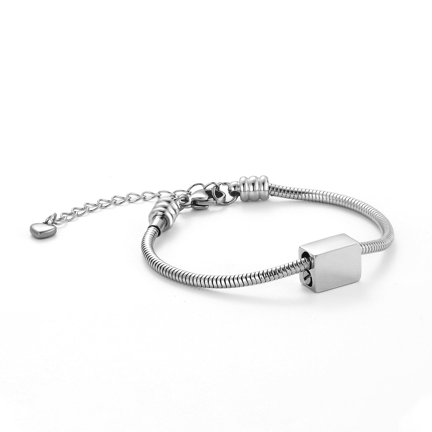Custom Cremation Urn Square Beaded Bracelet Compatible with Pandora-A057