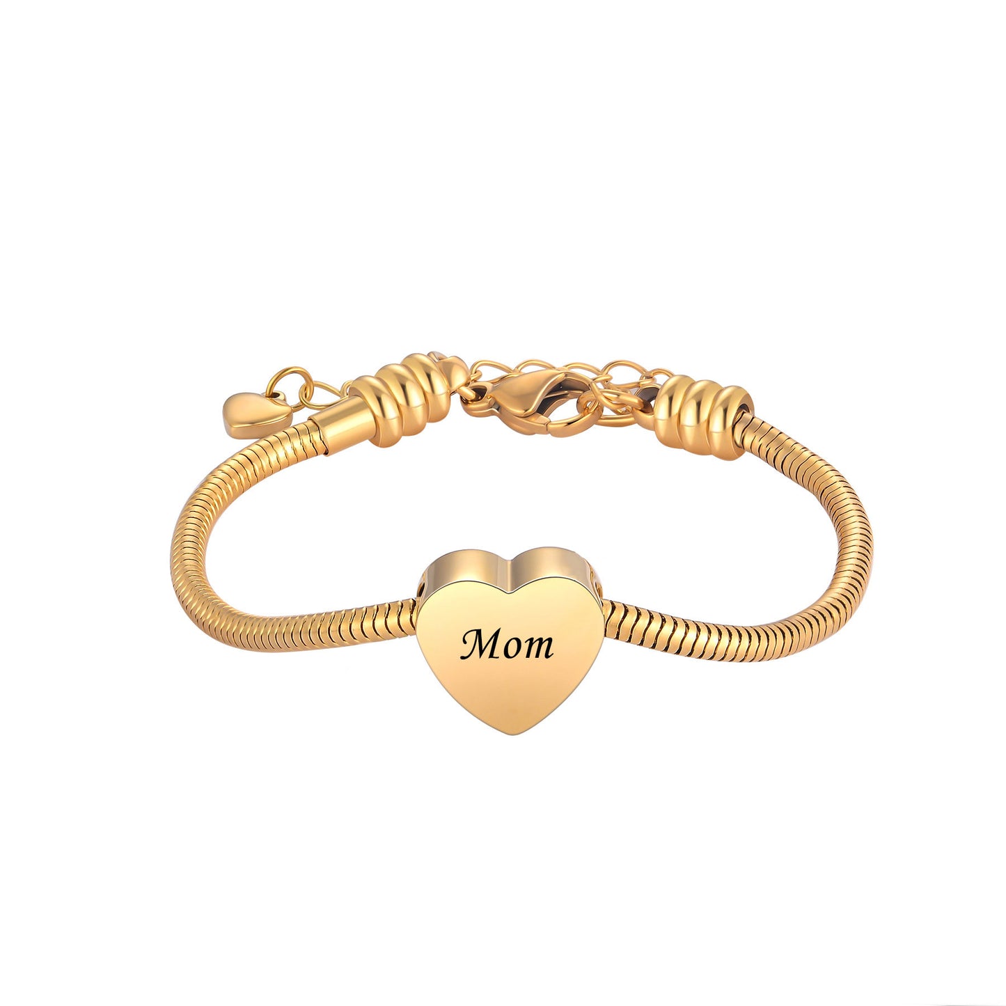 Custom Cremation Urn Heart Beaded Bracelet Compatible with Pandora-A058