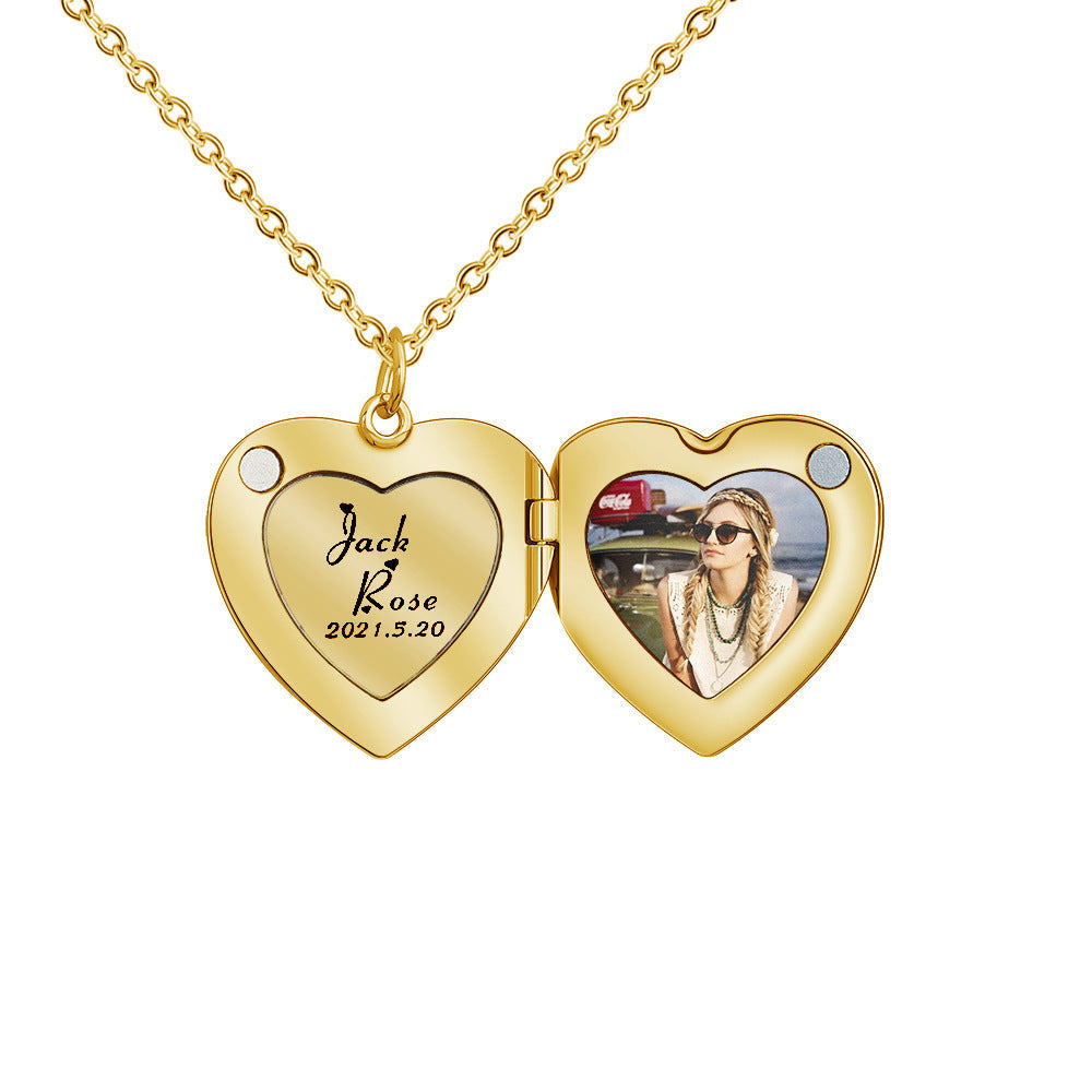 Heart Wing Locket Necklace-L010