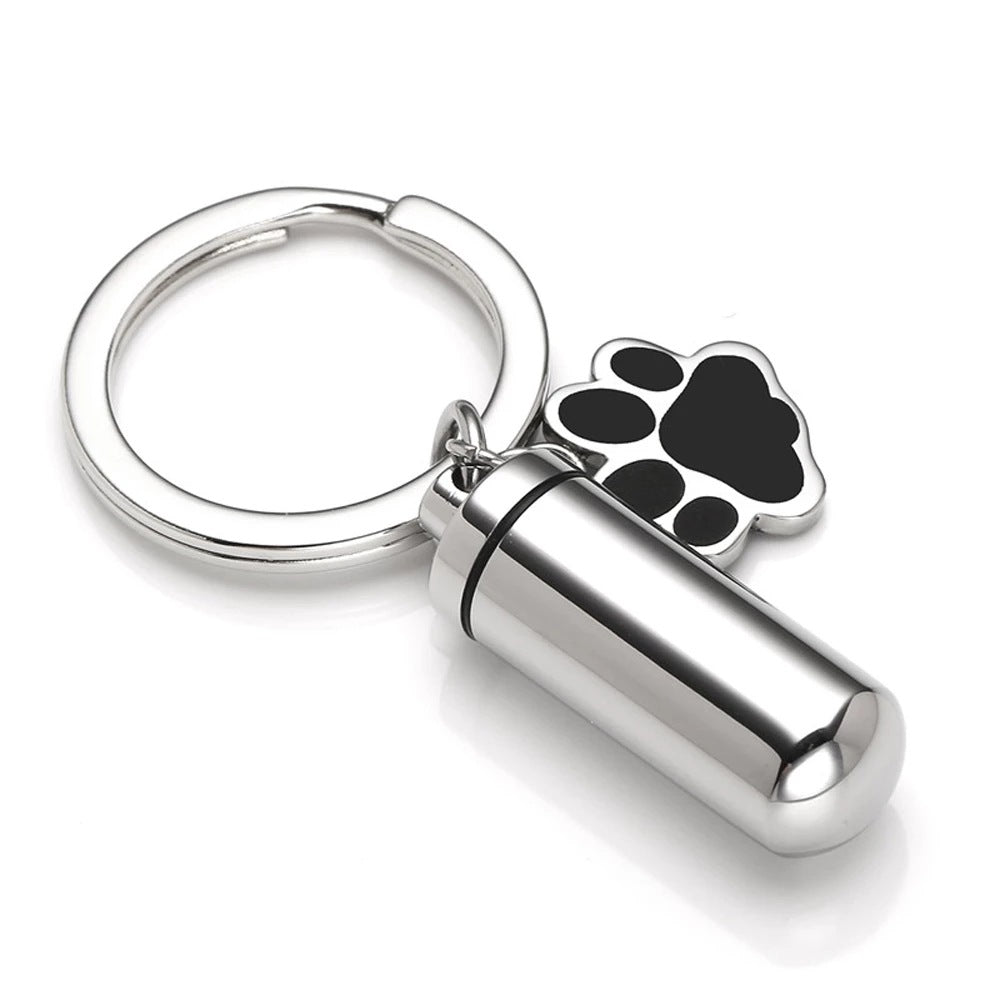 Cremation Cylindrical Urn Keychain for Pet -K027