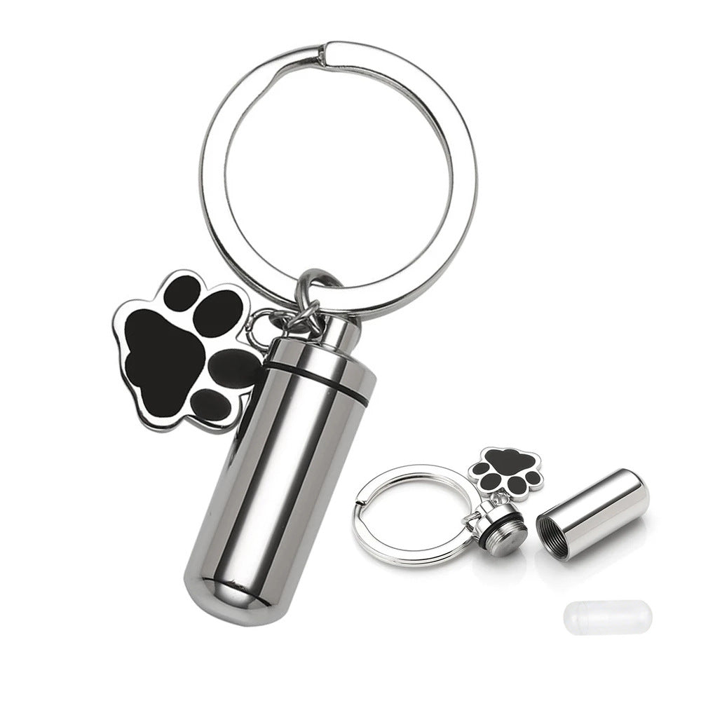 Cremation Cylindrical Urn Keychain for Pet -K027
