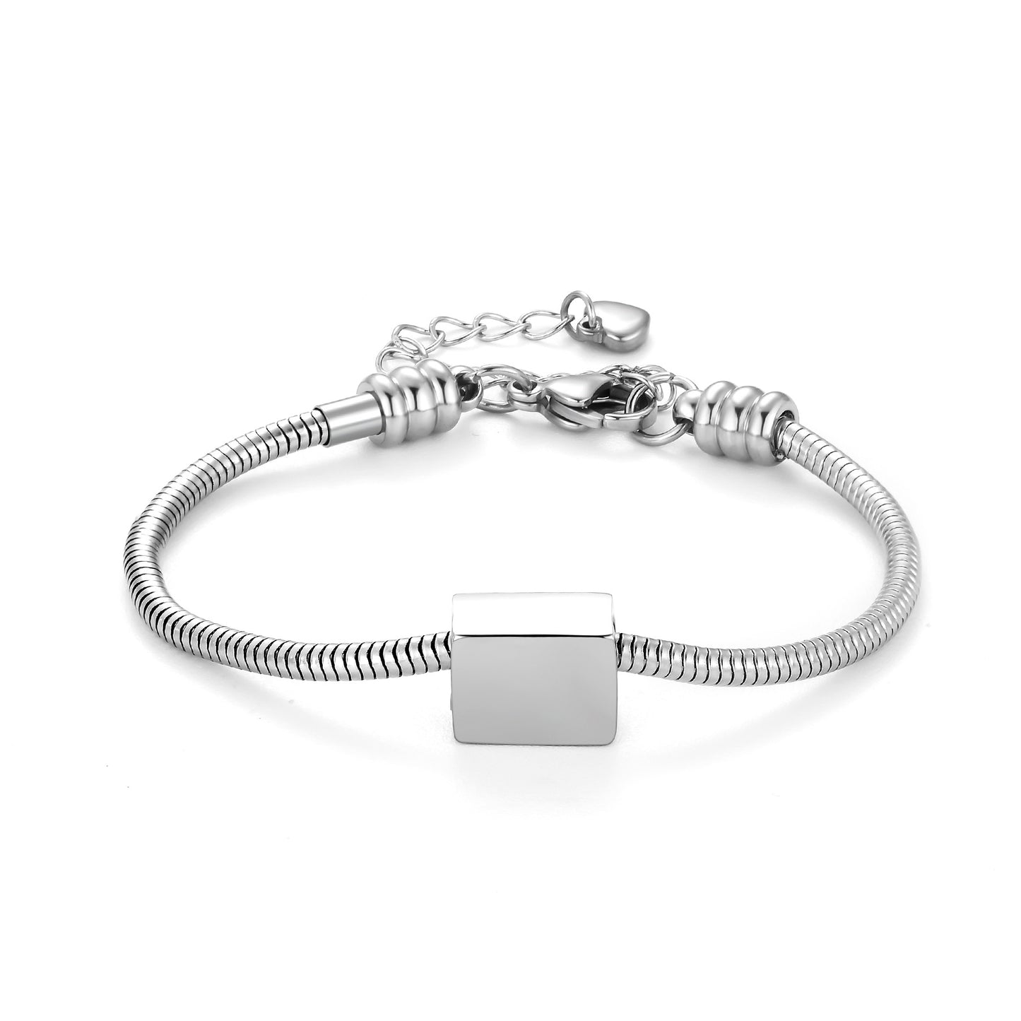 Custom Cremation Urn Square Beaded Bracelet Compatible with Pandora-A057