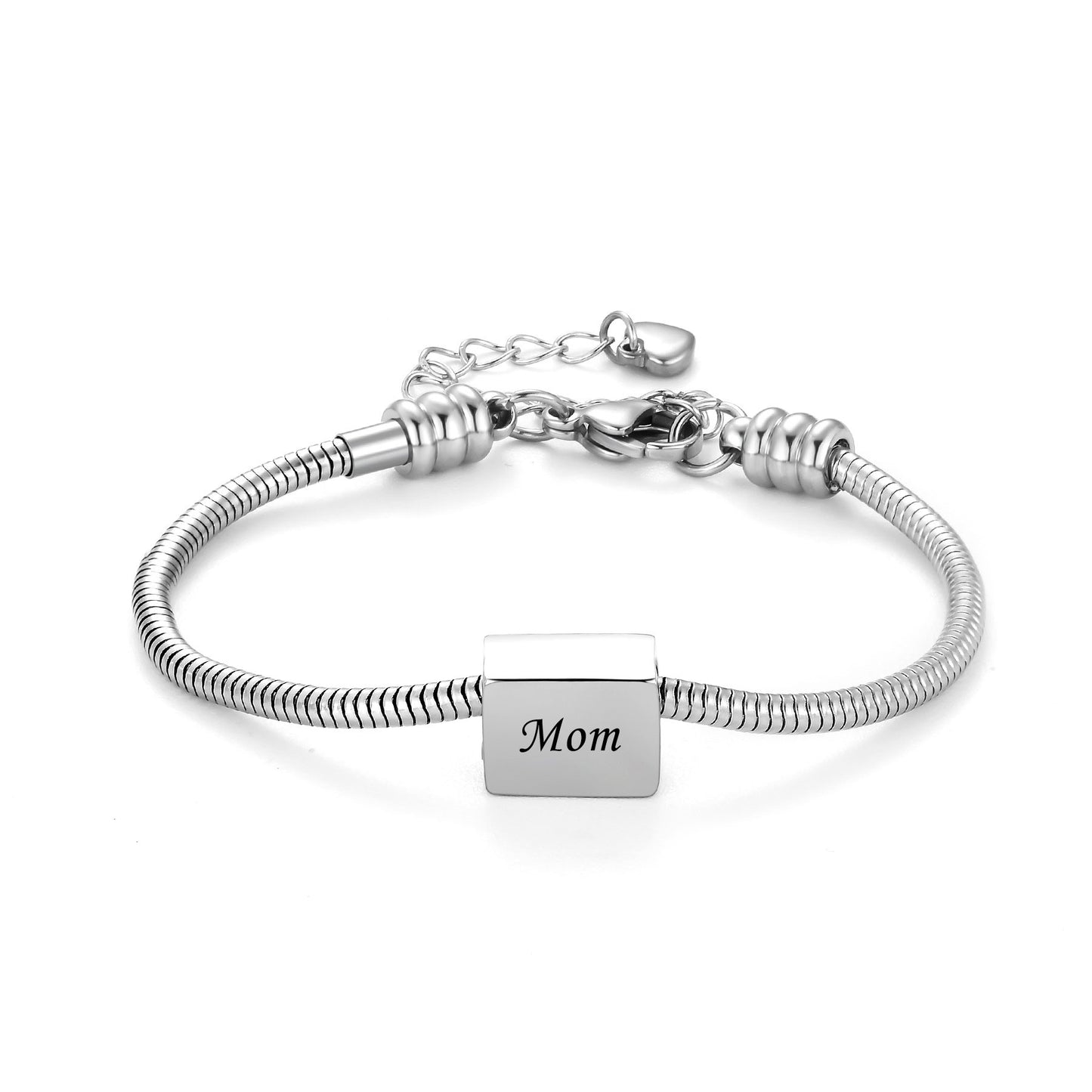 Custom Cremation Urn Square Beaded Bracelet Compatible with Pandora-A057